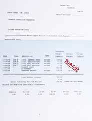 American Medical Bill Mole Procedure Stamped Paid