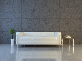 Modern urban interior at night