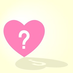 Stock vector of a heart with question mark