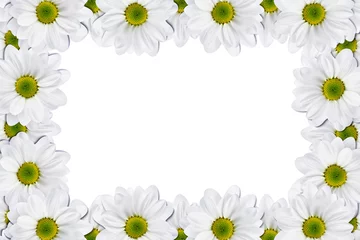 Foto op Canvas Flowers frame on white background © Maks Narodenko