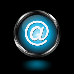 bouton web glossy de contact par e-mail @ arobase