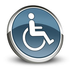 Dark Blue 3D Style Icon "Disability Access Symbol"
