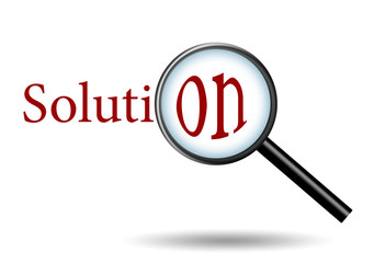 Solution idea with magnifying glass