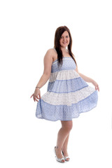 Girl in a blue dress