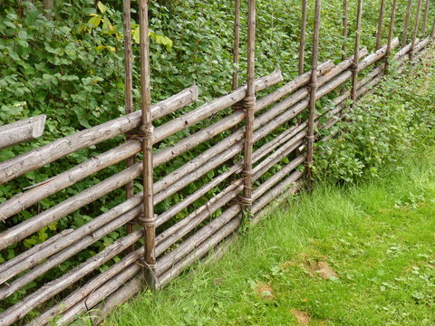 Traditional Swedish wooden fence