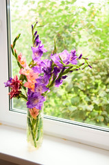 garden flowers near the window