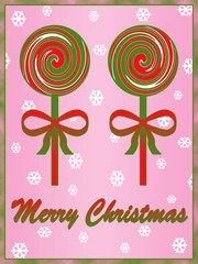 Christmas candy lollipops illustration