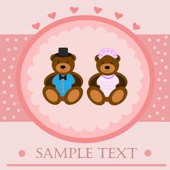 Valentine bears greeting card