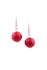 Red coral earrings
