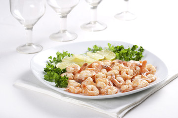 Shrimps with lime