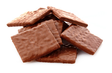 Chocolate cookies isolated on white