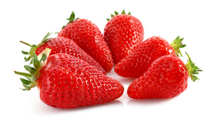 Few strawberries isolated on white