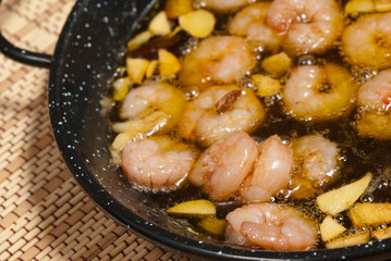 Sizzling prawns