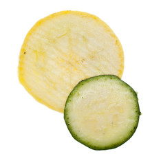 Slice of Fresh Yellow Squash and Zucchini
