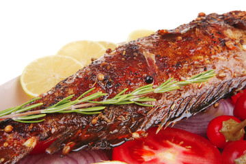 savory: whole fryed sunfish over plate