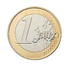 One Euro Coin Isolated on White Background