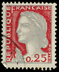 French Used Postage Stamp, circa 1960