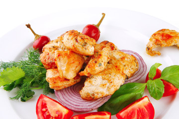 chicken meat and vegetables