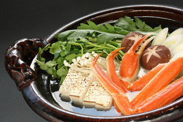 crab nabemono , japanese steamboat dish