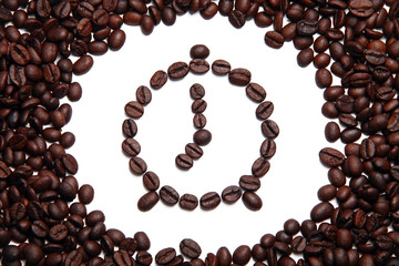 Coffee alarm clock made of coffee beans
