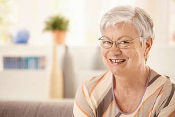 Portrait of happy elderly woman