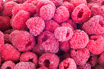 Delicious frozen raspberries