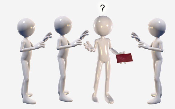 3D Figur fragend