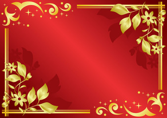 vector red card with golden decorations
