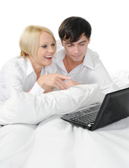 couple with laptop
