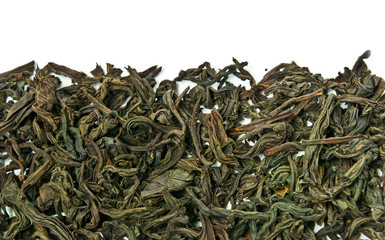 Tea leaves brew isolated on white