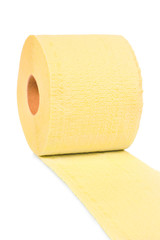 Yellow toilet paper