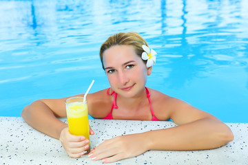 Woman in swimming pool