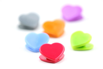 Obraz premium Colorful Heart shaped clips