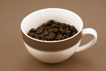 Cup of coffee beans