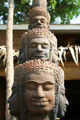 Fototapeta na wymiar Cambodian stone statue, Poi Pet, Thailand.