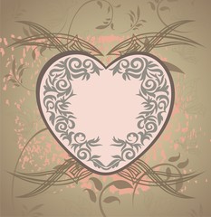 Loving heart with wings and place for your text