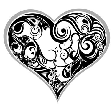 Tattoo floral heart