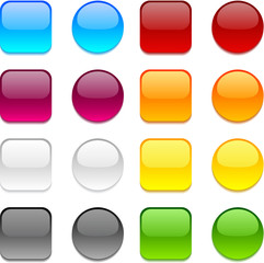 Vector color buttons on white.