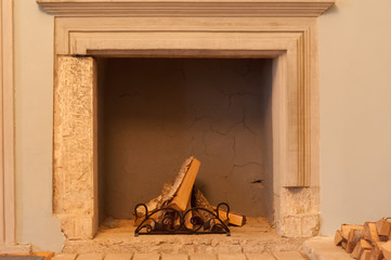 Ancient fireplace. 1600-1700 years