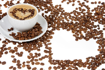 Heart from the coffee beans