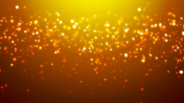 Loopable orange glitter and sparkles over gradient background