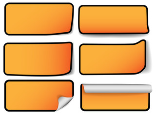 Modern sale tags - six types - orange color