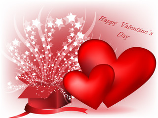 Love gift with two hearts