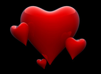 Four red hearts