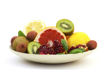 Collection of a ripe tropical fruits