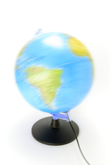 The globe rotating