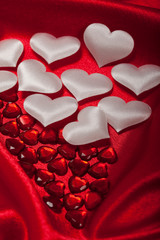 Fototapeta premium White and red hearts