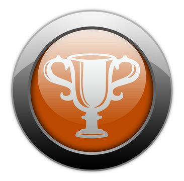 Orange Metallic Orb Button "Award Cup"