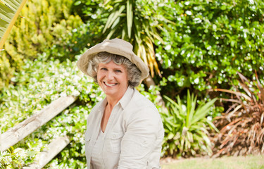 Pretty senior woman looking at the camera