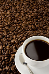 cup of coffee and beans
